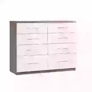 Contemporary 45" 8 Drawer Twin with Chrome Handles